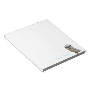 Gold and Silver Burrowing Owl Decor Notepad