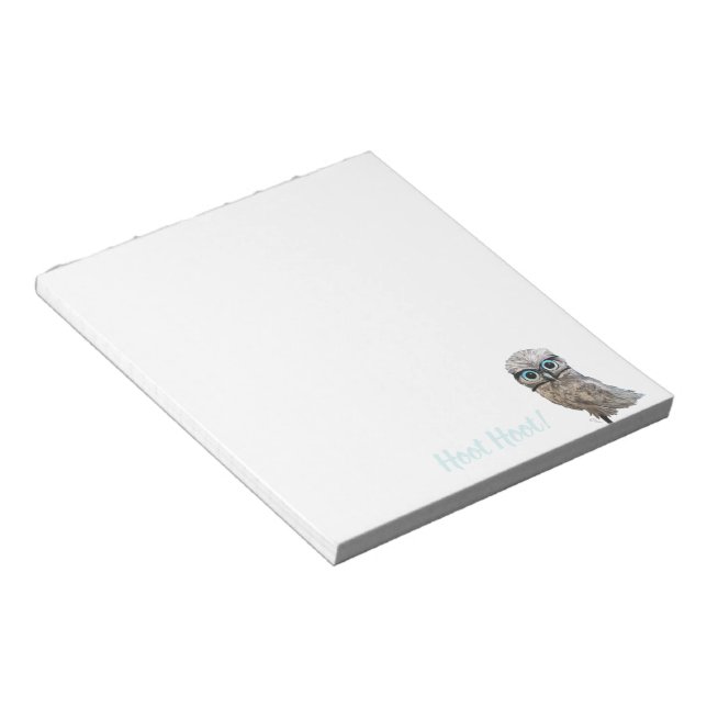 Gold and Silver Burrowing Owl Decor Notepad (Angled)