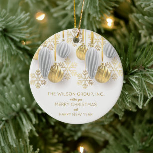 Gold and Silver Business Ceramic Ornament