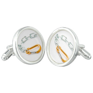 Gold and silver chain clip with links cufflinks