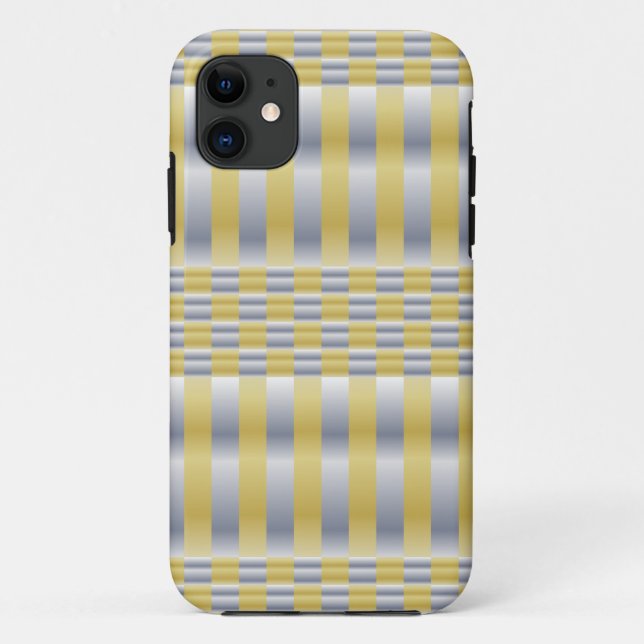 Gold and Silver (Checkers and Stripes) Case-Mate iPhone Case (Back)
