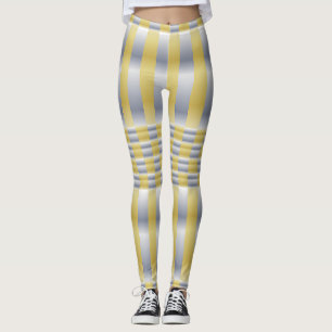 Gold and Silver (Checkers and Stripes) Leggings