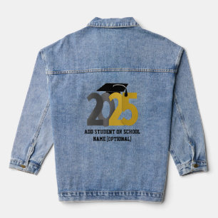 Gold and Silver Class of 2025 Graduation Denim Jacket