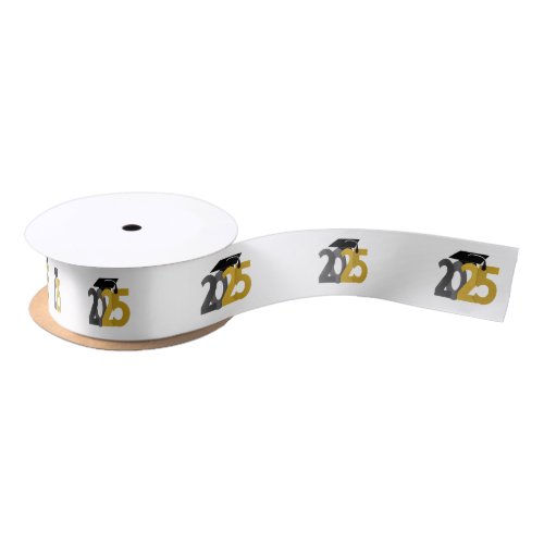 Gold and Silver Class of 2025  Graduation Satin Ribbon