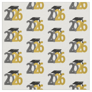 Gold and Silver Class of 2026 Graduation Fabric