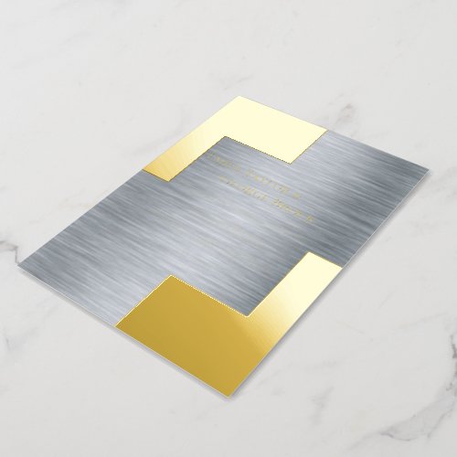 Gold And Silver Classy Luxury Chic Modern Wedding Foil Invitation