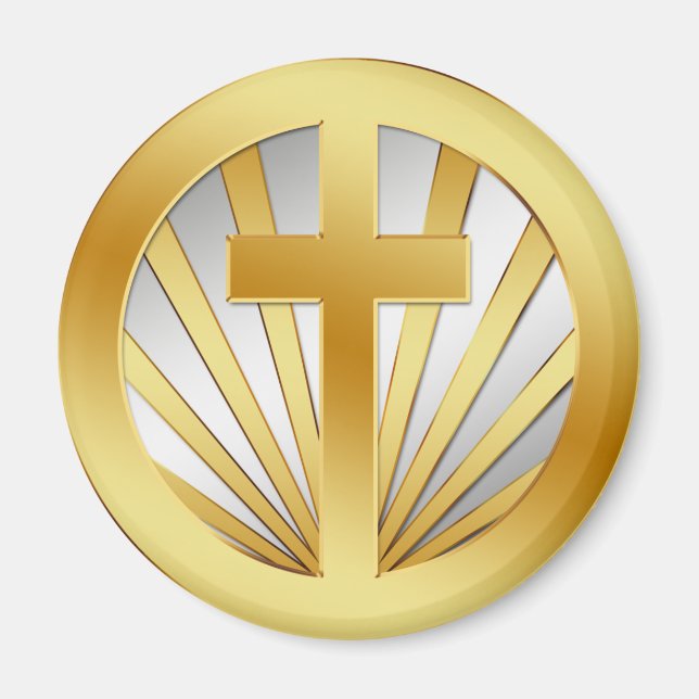 GOLD AND SILVER CROSS MAGNET (Front)