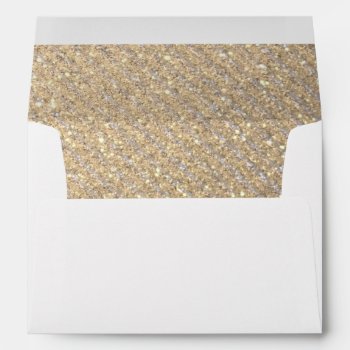 Gold And Silver Diagonal Stripes Envelope by GlitterInvitations at Zazzle