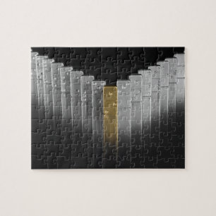 Gold and silver dominoes jigsaw puzzle