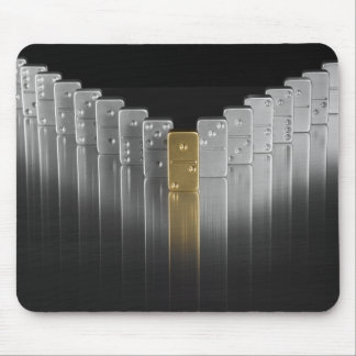 Gold and silver dominoes mouse pad