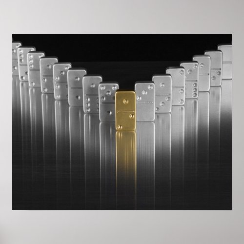 Gold and silver dominoes poster