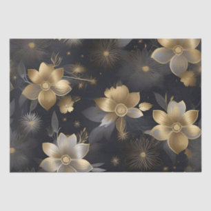Gold and Silver Flowers Decoupage /  Tissue Paper