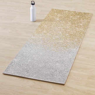 Gold and Silver Glitter Ombre Luxury Design  Yoga Mat