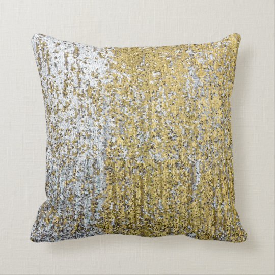 Gold And Silver Grunge Glitter Throw Couch Pillow Zazzle Com
