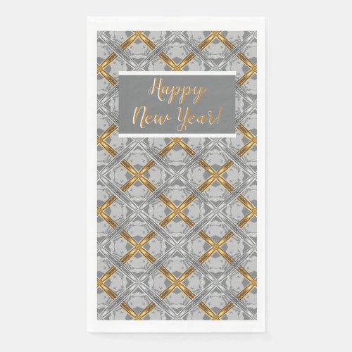 Gold and Silver Laced Medallions Pattern Paper Guest Towels