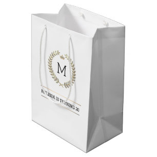 Gold and silver laurel wreath frame medium gift bag
