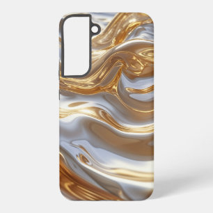 Gold and Silver Liquid Metal – Luxury Abstract Samsung Galaxy S22+ Case