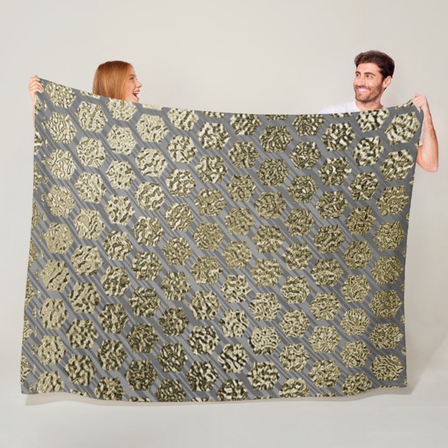 Gold and Silver Luxury Design  Fleece Blanket (In Situ)