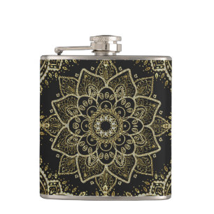 Gold and silver mandala flask