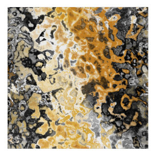 Gold and Silver Marble Abstract Acrylic Print
