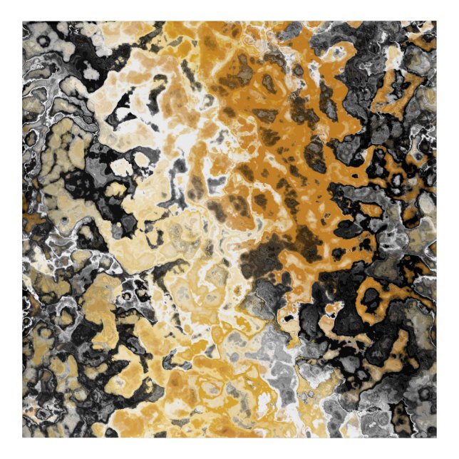 Gold and Silver Marble Abstract Acrylic Print (Front)