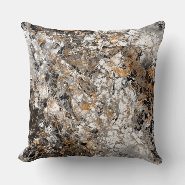 Gold and Silver Mess Throw Pillow (Front)