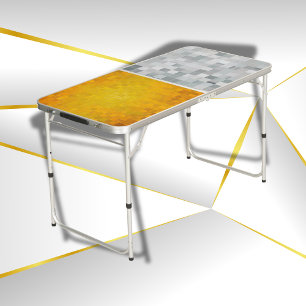 Gold and Silver Pixel Art   Tailgate  Beer Pong Table