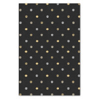 Gold and Silver Polka Dots on Navy Blue Tissue Paper