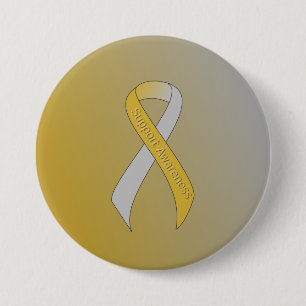 Gold and Silver Ribbon Support Awareness Button
