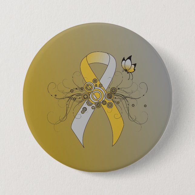 Gold and Silver Ribbon with Butterfly Button (Front)