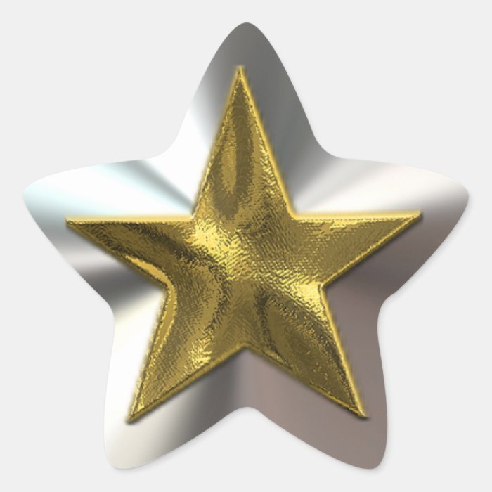 Gold And Silver Shining Star Stickers