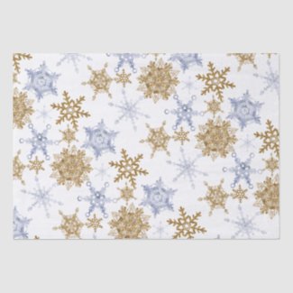 Gold and Silver Snowflakes Clear Image