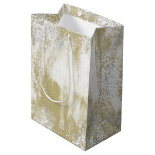 Gold and Silver Spattered  Medium Gift Bag