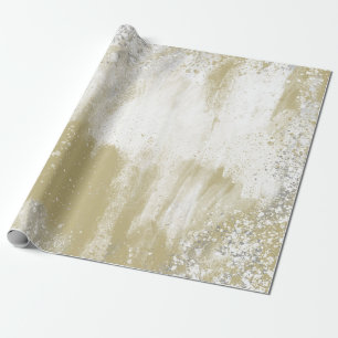 Gold and Silver Spattered Wrapping Paper