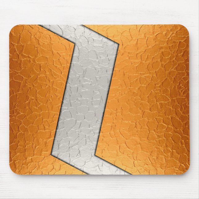 Gold and Silver Stainless Steel Metal Mouse Pad (Front)