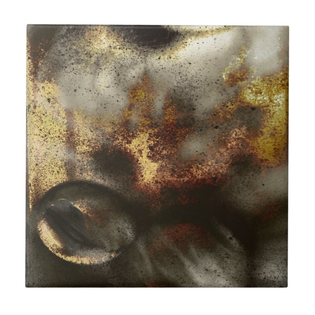 Gold and Silver Star Dust Effect Ceramic Tile (Front)
