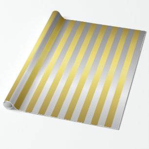 Gold and Silver Stripes Wrapping Paper