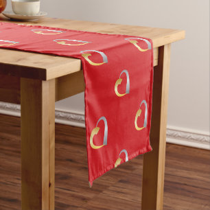Gold and silver Valentine Heart Short Table Runner