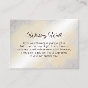 Gold and Silver Watercolor Wedding Wishing Well Enclosure Card