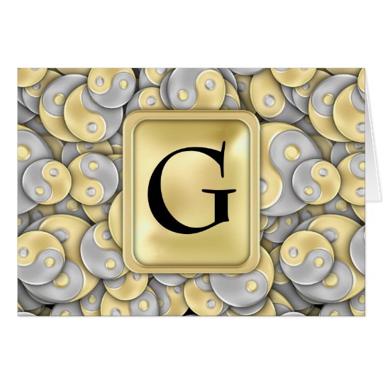 Gold and Silver Yin and Yang Card