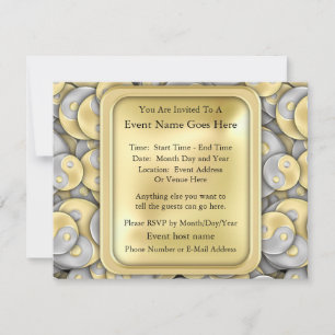 Gold and Silver Yin and Yang Invitation