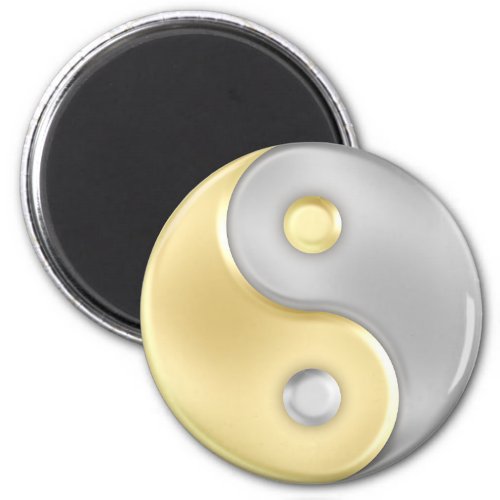 Gold and Silver Yin and Yang Magnet