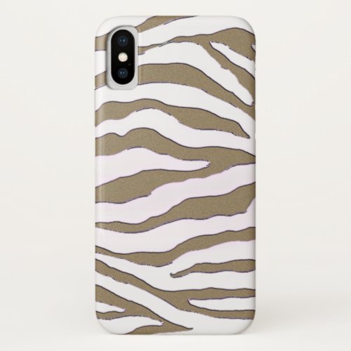 Gold and Silver Zebra Stripe iPhone Case