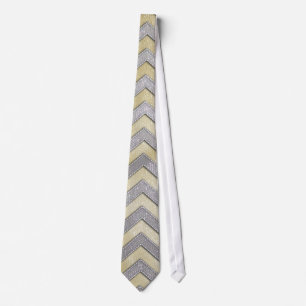 Gold and Silver Zig Zags Neck Tie