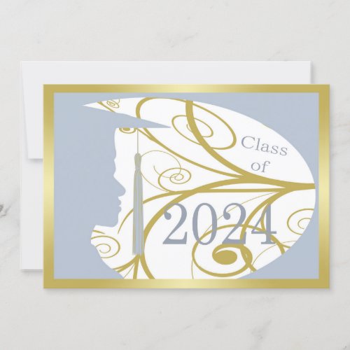 Gold and Sky_Blue Man Silhouette 2024 Card