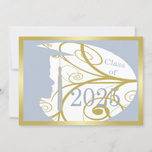 Gold and Sky-Blue Man Silhouette 2025 Card