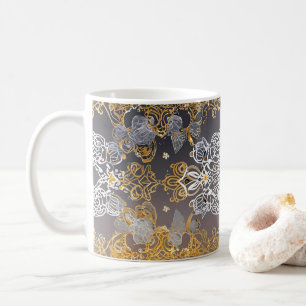 Gold and Sliver Lacy Coffee Mug