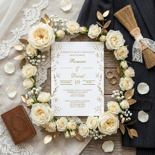 Gold and Spanish Wedding Invitation