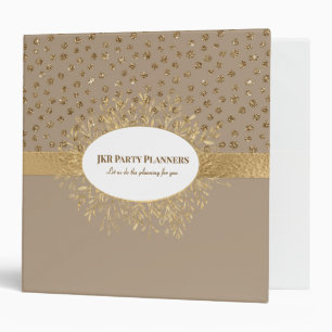 Gold and Tan Decorative 3 Ring Binder