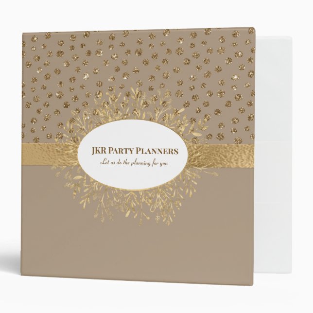Gold and Tan Decorative 3 Ring Binder (Front/Inside)